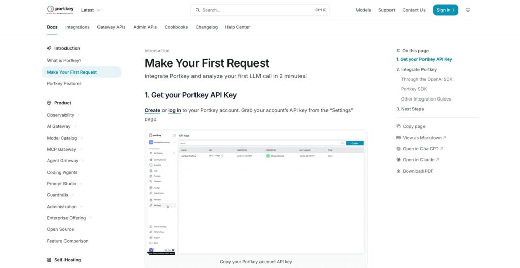 Portkey quickstart, October 2026