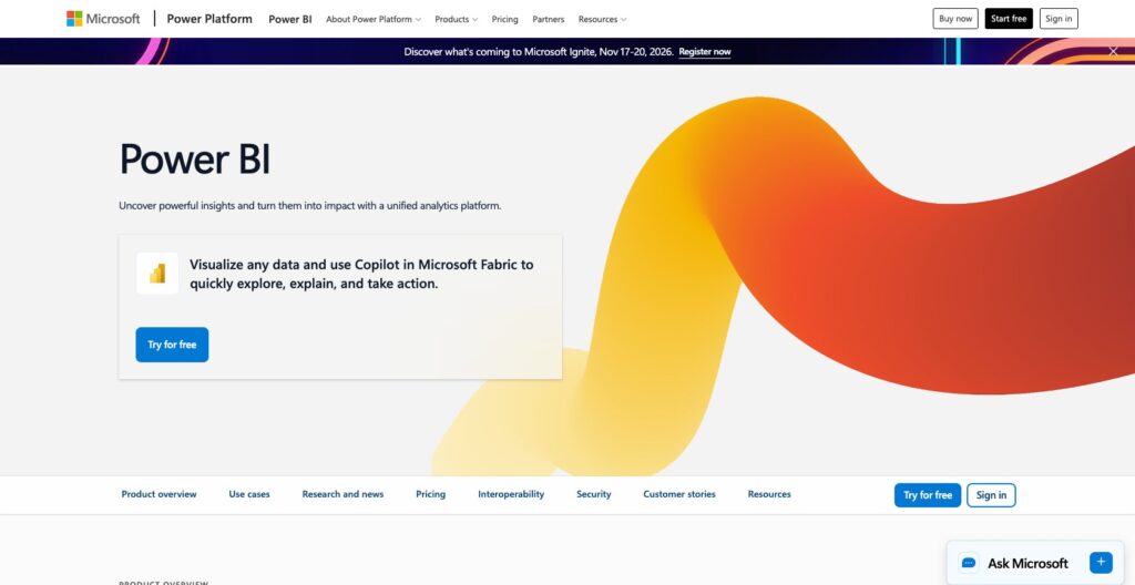 Power BI product page, October 2026