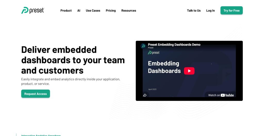 Preset embedded dashboards page, October 2026