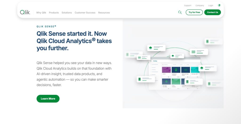 Qlik Sense product page, October 2026