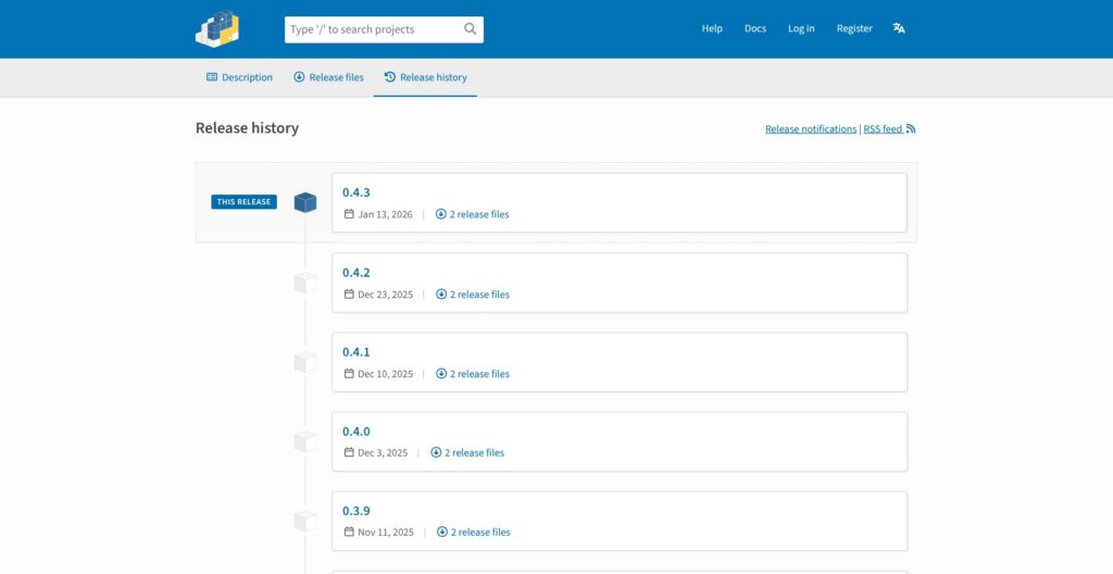 Ragas release history on PyPI, October 2026