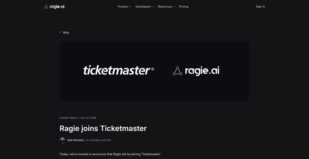 Ragie Ticketmaster announcement, October 2026