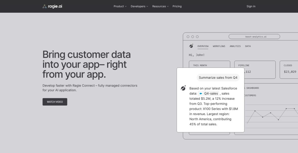 Ragie Connect product page, October 2026