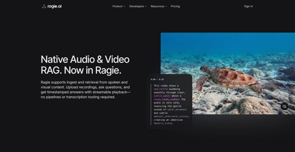 Ragie multimodal product page, October 2026