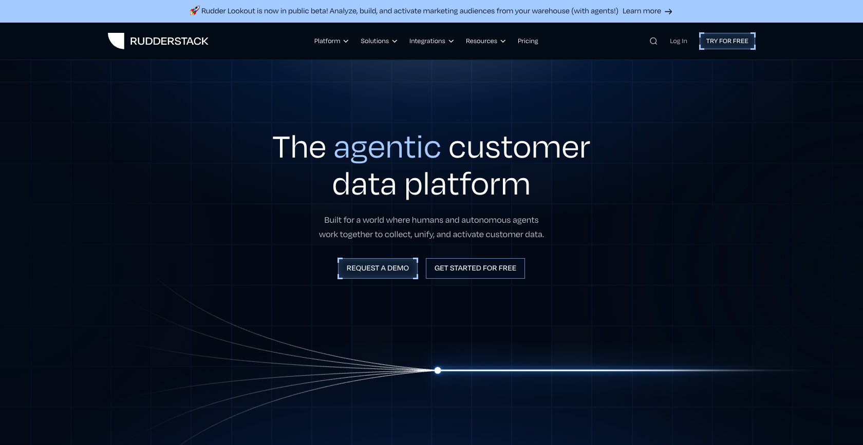 RudderStack homepage, October 2026