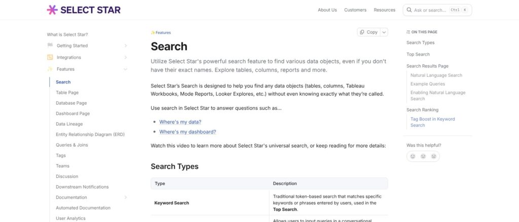 Select Star search documentation, October 2026