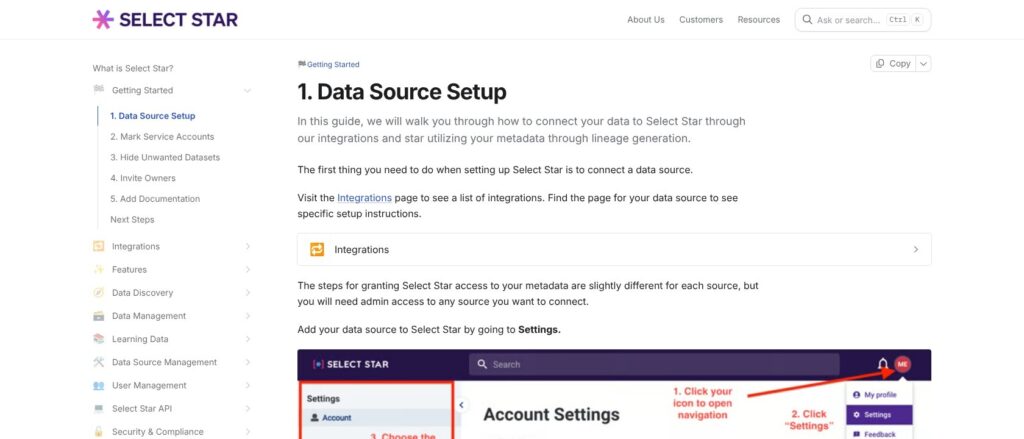 Select Star data source setup guide, October 2026