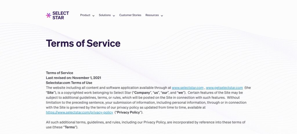Select Star trial terms, October 2026