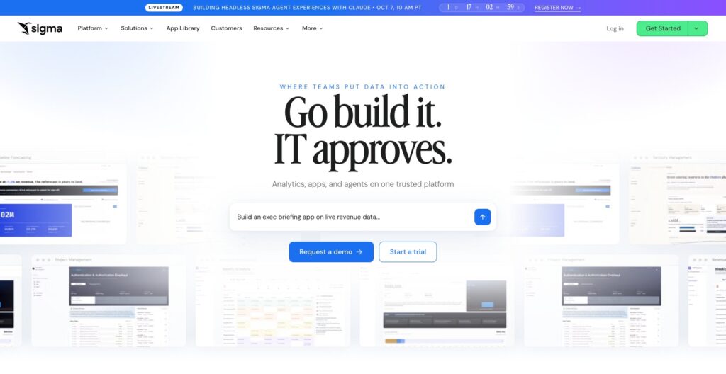 Sigma homepage, October 2026