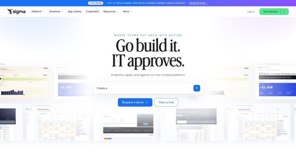 Sigma homepage, October 2026