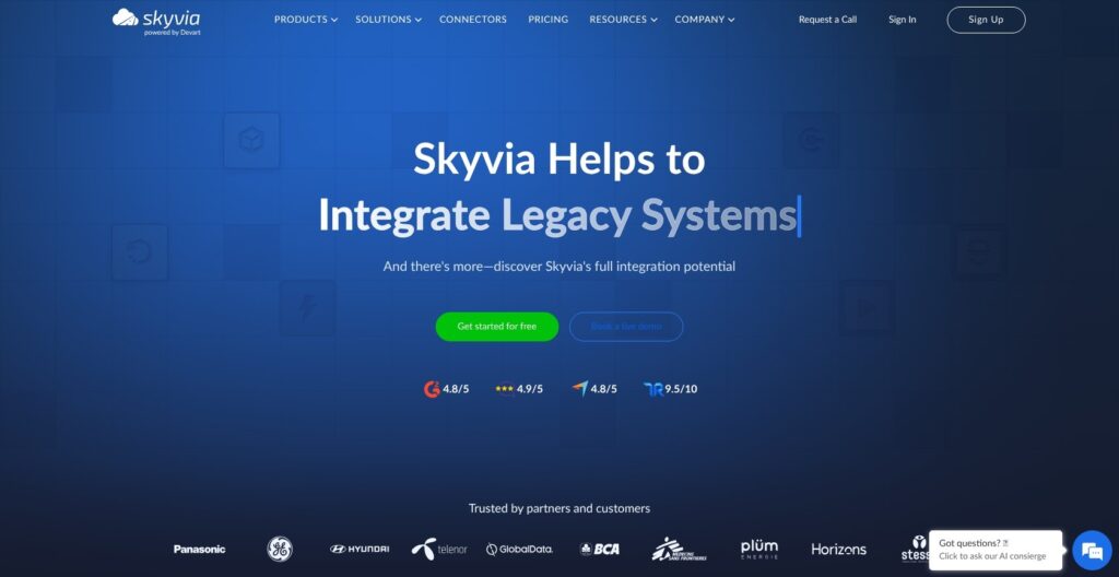 Skyvia homepage, October 2026