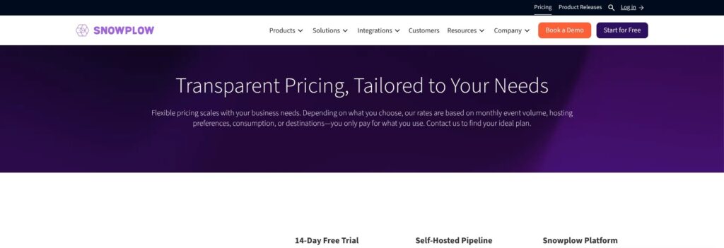 Snowplow pricing page, October 2026