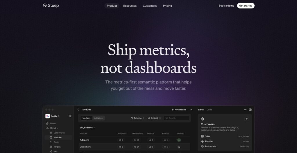 Steep semantic platform page, October 2026