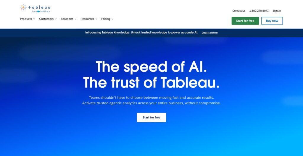 Tableau homepage, October 2026