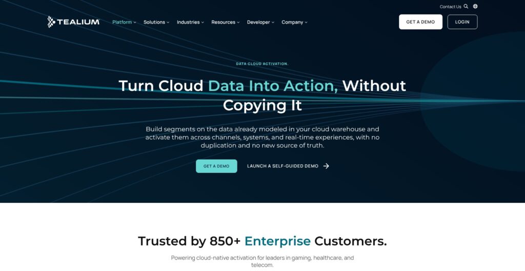 Tealium cloud activation product page, October 2026