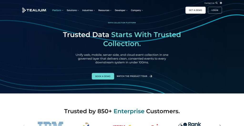 Tealium data collection product page, October 2026