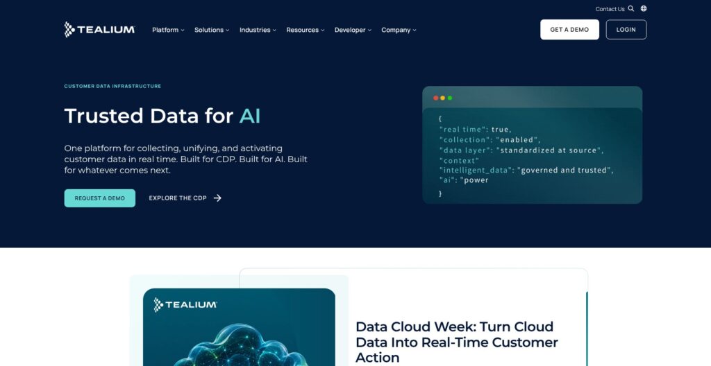 Tealium homepage, October 2026
