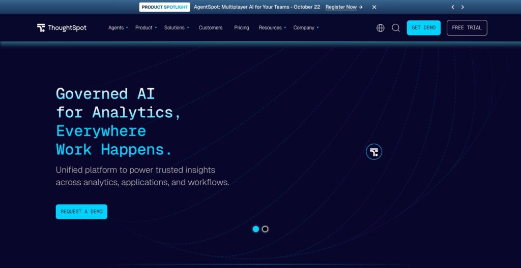 ThoughtSpot homepage, October 2026
